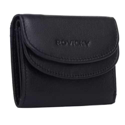 Rovicky R-19-LFN fekete női bőr pénztárca 7,5 x 10 x 2,5 cm
