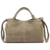 Camilla PREMIUM 10.008 taupe női velúr bőr kézitáska 35 x 23 x 16 cm