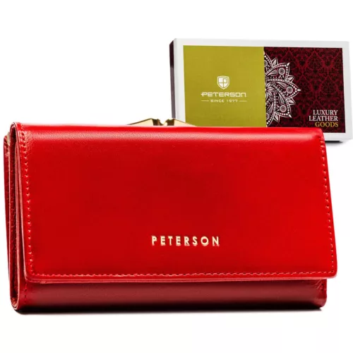 Peterson PTN 55020-SGN piros női bőr pénztárca, RFID 14.5 x 9 x 4 cm