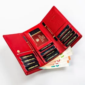   Peterson PTN 55020-SGN piros női bőr pénztárca, RFID 14.5 x 9 x 4 cm