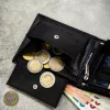 Peterson PTN SET N992-DOT BLACK fekete férf bőr pénztárca, öv ajándék szett 115 cm