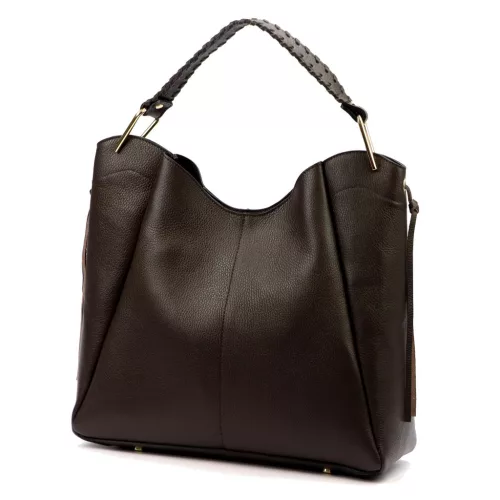 Luka 26-080 DOLLARO csokoládé barna női bőr válltáska 39 x 37 x 13 cm