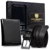 Peterson PTN SET N4-NGV-BW BLACK férfi marhabőr ajándék szett