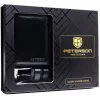 Peterson PTN SET N4-NGV-BW BLACK férfi marhabőr ajándék szett