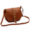 VS 037 konyakbarna női bőr oldaltáska 25 x 20 x 7 cm