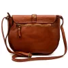 VS 037 konyakbarna női bőr oldaltáska 25 x 20 x 7 cm