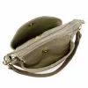 Luka 26-018 taupe női velúr bőr válltáska, oldaltáska 21 x 20 x 11 cm