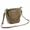 Luka 26-018 taupe női velúr bőr válltáska, oldaltáska 21 x 20 x 11 cm