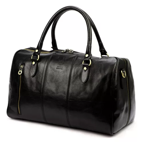 Gregorio 133 fekete bőr utazótáska 45 x 28 x 24 cm