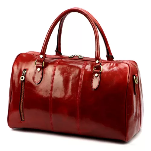 Gregorio 133 piros bőr utazótáska 45 x 28 x 24 cm