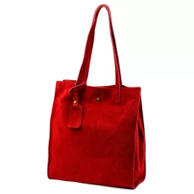   Luka 25-041 piros női velúr bőr válltáska 31 x 33 x 11 cm