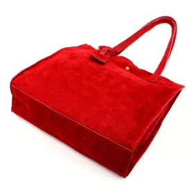   Luka 25-041 piros női velúr bőr válltáska 31 x 33 x 11 cm