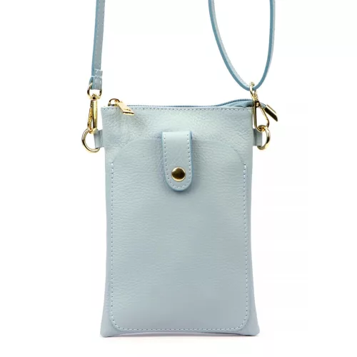 Luka 20-070 kék női bőr telefontartó, party táska 14 x 21 x 3.5 cm