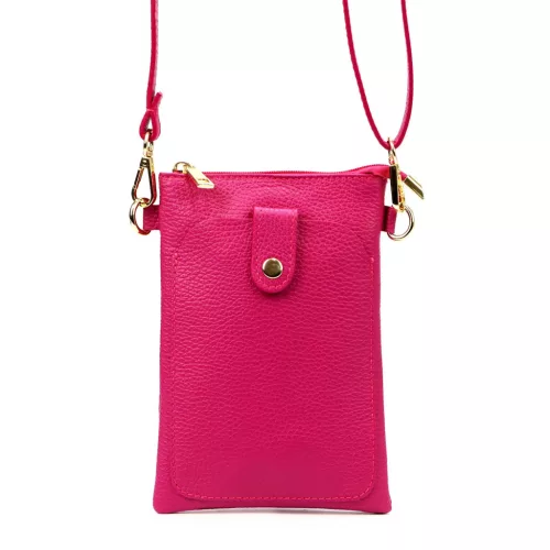 Luka 20-070 magenta női bőr telefontartó, party táska 14 x 21 x 3.5 cm