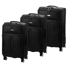   Pierre Cardin LEE04 13510 x3 Z fekete férfi poliészter bőrönd 46 x 78 x 33 cm