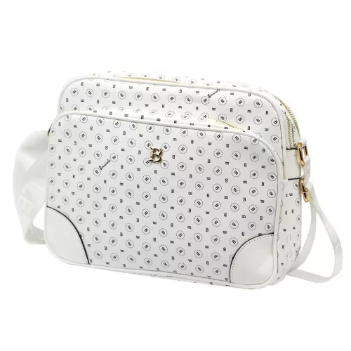 BRICIOLE 4197# fehér női rostbőr táska 30 x 26 x 12 cm