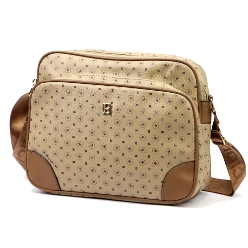 BRICIOLE 4197# bézs női rostbőr táska 30 x 26 x 12 cm