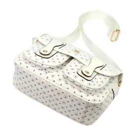 BRICIOLE 4195# fehér női rostbőr táska 28 x 20 x 13 cm