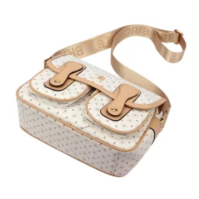BRICIOLE 4195# fehér női rostbőr táska 28 x 20 x 13 cm