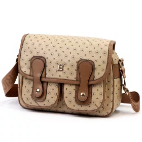 BRICIOLE 4195# bézs női rostbőr táska 28 x 20 x 13 cm