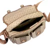 BRICIOLE 4195# bézs női rostbőr táska 28 x 20 x 13 cm