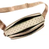 BRICIOLE 4191# bézs női rostbőr táska 29 x 19 x 10 cm