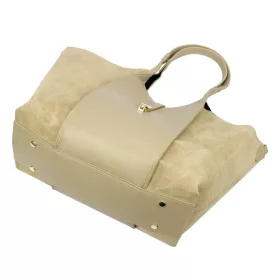   Luka 26-068 bézs női bőr válltáska, oldalpántal 45 x 30 x 16 cm