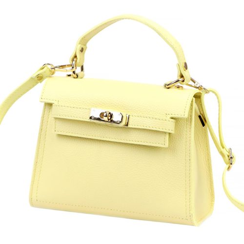 Luka 19-17 MN halvány sárga női bőr kézitáska, oldaltáska 23 x 19 x 12.5 cm