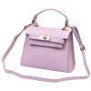 Luka 19-17 MN pasztel lila női bőr kézitáska, oldaltáska 23 x 19 x 12.5 cm