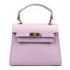 Luka 19-17 MN pasztel lila női bőr kézitáska, oldaltáska 23 x 19 x 12.5 cm
