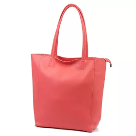   Luka 26-084 korall piros női bőr válltáska, shopper 40 x 37 x 13 cm