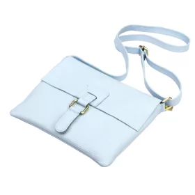   Luka 26-087 babakék női bőr oldaltáska, crossbody 25 x 20 x 4 cm