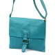Luka 26-087 türkizkék női bőr oldaltáska, crossbody 25 x 20 x 4 cm