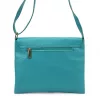 Luka 26-087 türkizkék női bőr oldaltáska, crossbody 25 x 20 x 4 cm