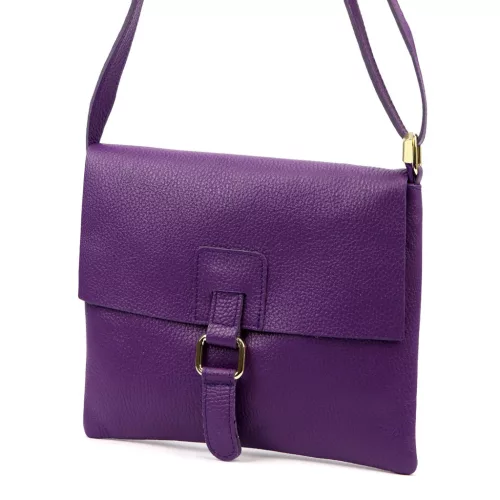 Luka 26-087 ibolya lila női bőr oldaltáska, crossbody 25 x 20 x 4 cm