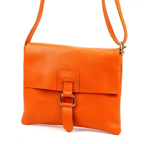 Luka 26-087 narancssárga női bőr oldaltáska, crossbody 25 x 20 x 4 cm