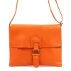Luka 26-087 narancssárga női bőr oldaltáska, crossbody 25 x 20 x 4 cm
