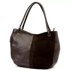   Luka 26-089 sötétbarna női bőr válltáska 42 x 31 x 16 cm