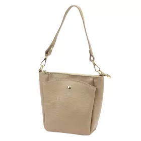   Luka 26-018 taupe női bőr válltáska oldalpánttal 21 x 20 x 11 cm