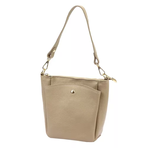 Luka 26-018 taupe női bőr válltáska oldalpánttal 21 x 20 x 11 cm