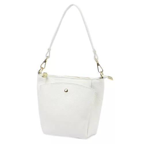 Luka 26-018 fehér női bőr válltáska oldalpánttal 21 x 20 x 11 cm
