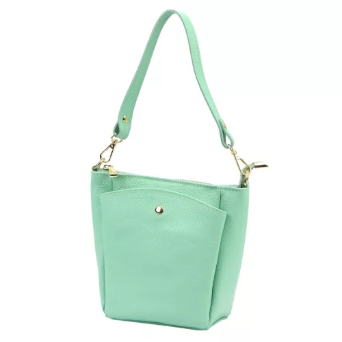 Luka 26-018 türkiz női bőr válltáska oldalpánttal 21 x 20 x 11 cm