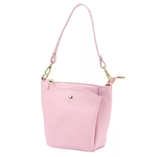 Luka 26-018 rózsaszín női bőr válltáska oldalpánttal 21 x 20 x 11 cm