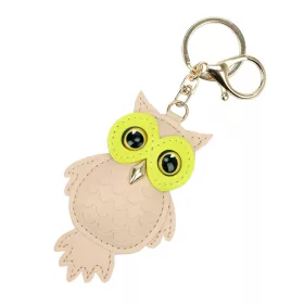 Florence BRE-9 OWL bézs női bőr kulcstartó 9 x 6 x 2 cm