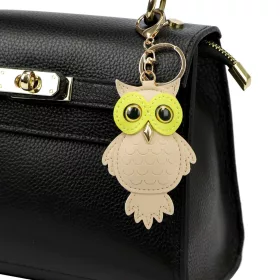 Florence BRE-9 OWL bézs női bőr kulcstartó 9 x 6 x 2 cm