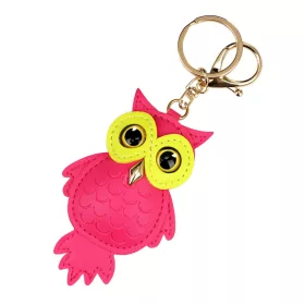   Florence BRE-9 OWL rózsaszín női bőr kulcstartó 9 x 6 x 2 cm