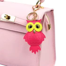   Florence BRE-9 OWL rózsaszín női bőr kulcstartó 9 x 6 x 2 cm