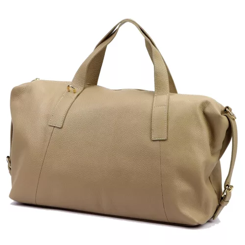 Luka 26-091 taupe női bőr kézitáska, utazótáska 47 x 28 x 17 cm