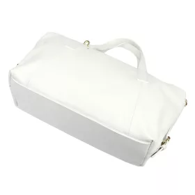   Luka 26-091 fehér női bőr kézitáska, utazótáska 47 x 28 x 17 cm