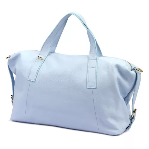 Luka 26-091 világos kék női bőr kézitáska, utazó 47 x 28 x 17 cm